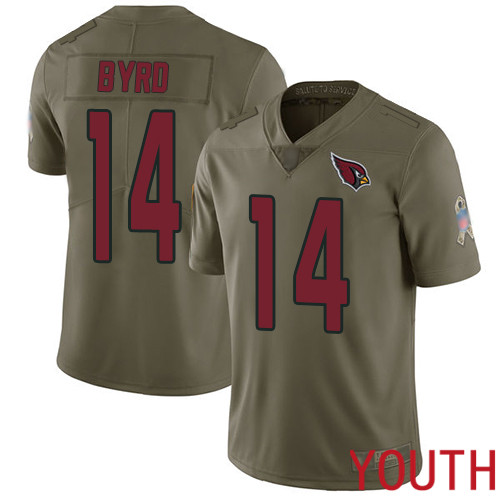 Arizona Cardinals Limited Olive Youth Damiere Byrd Jersey NFL Football #14 2017 Salute to Service